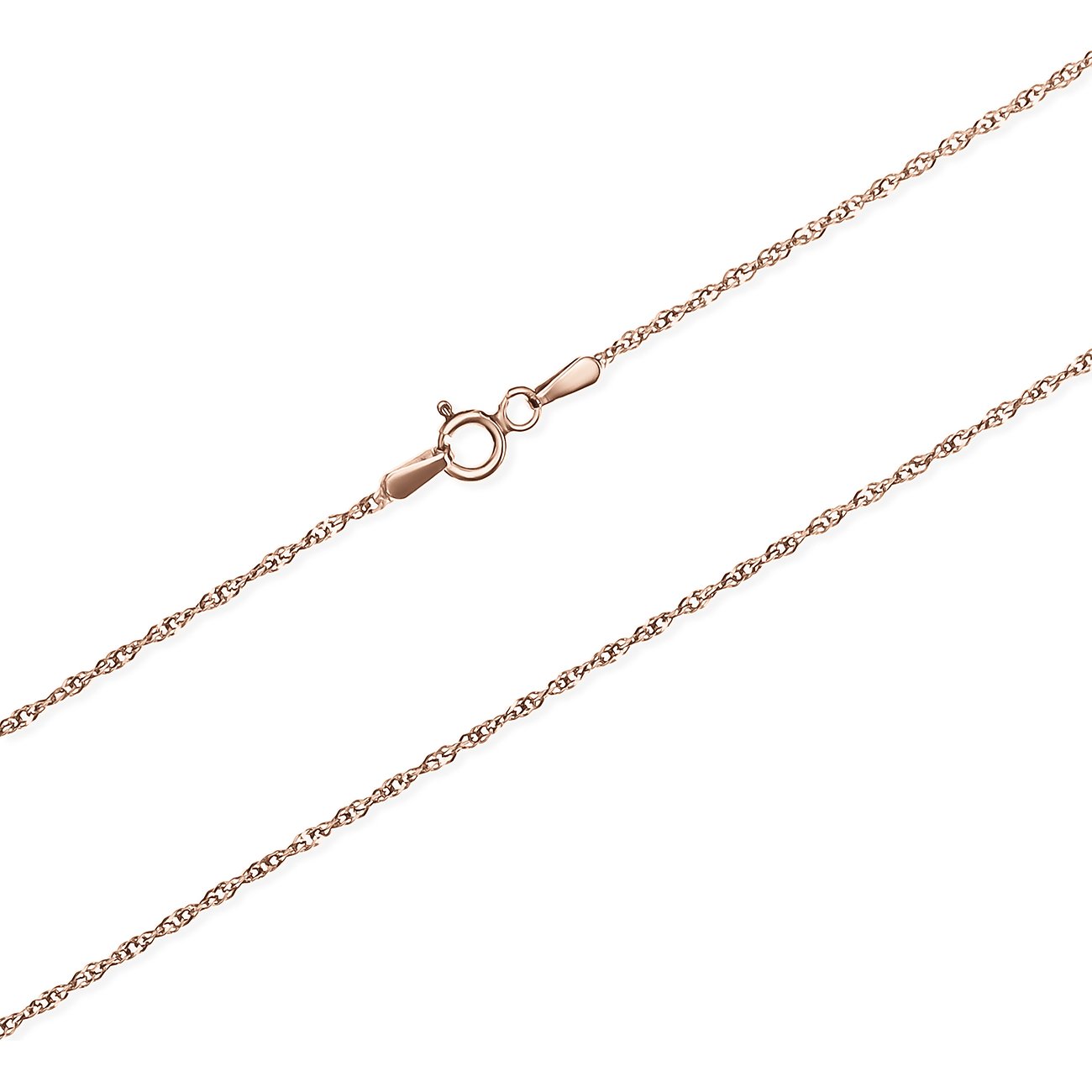 FAVS 925er Silber Halskette in Roségold, Detailansicht des filigranen Halsschmucks mit geöffnetem Verschluss.