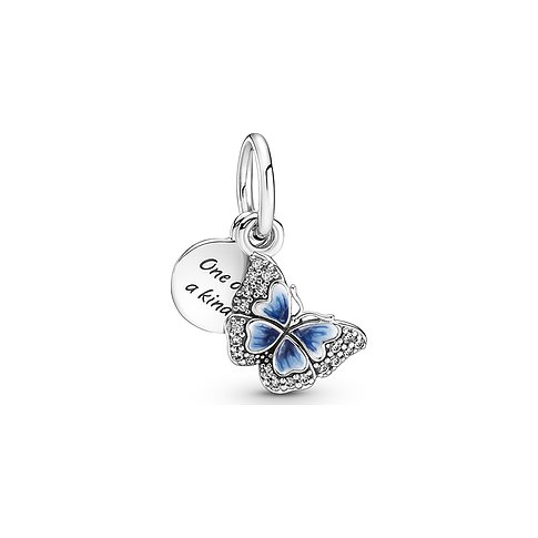 Pandora Anhänger aus 925 Silber mit blauer Emaille und Zirkonia.