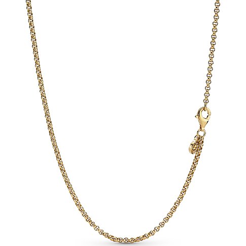 Pandora Halskette aus Metall mit Karabinerverschluss.