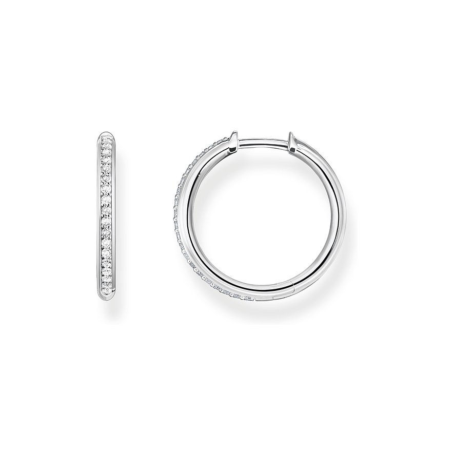 Thomas Sabo Creolen Sterling Silver, Zirkonia, Damen, 925er Silber, silber