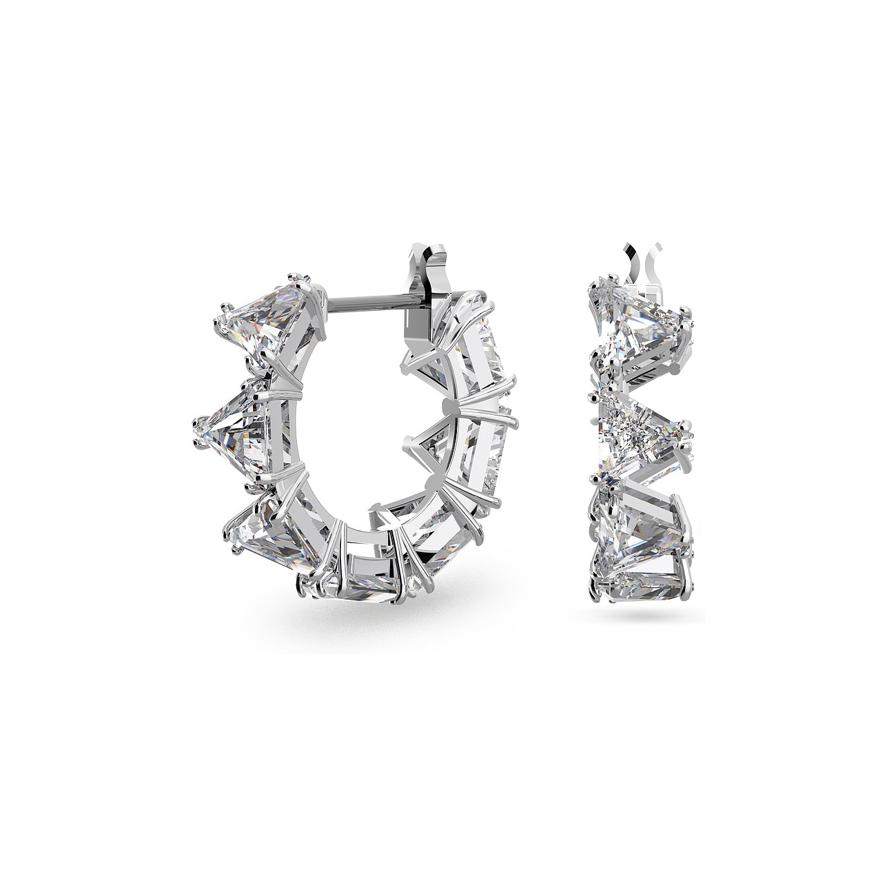 Swarovski Ohrringe aus Metall mit Kristallen, Prinzessschliff.