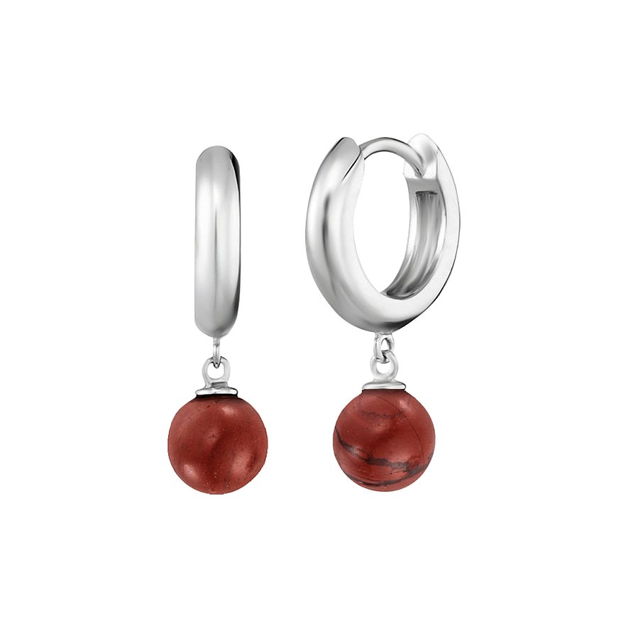 Engelsrufer Orecchini A Punto Luce In Argento 925 Con Giaspro Rosso - Pietre Portafortuna