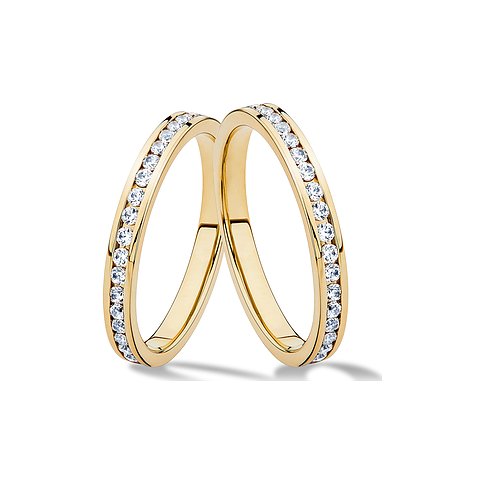 CHRIST Ring aus Gelbgold mit weißen Steinen.