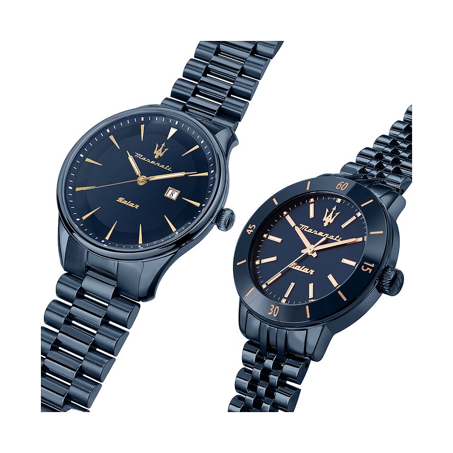Maserati Uhren-Set Solar Blue R8853149002