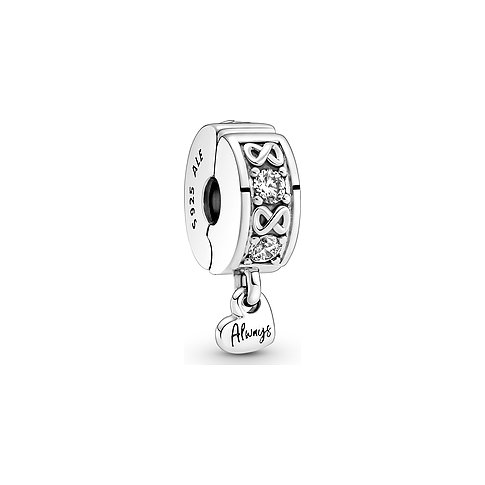 Pandora Anhänger aus 925er Silber mit Zirkonia und Herz-Anhänger.