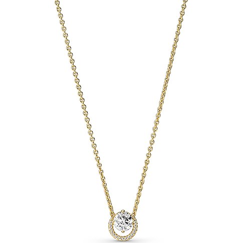 Pandora Halskette aus Metall mit Zirkonia, goldfarben, mit Pavé-Fassung.
