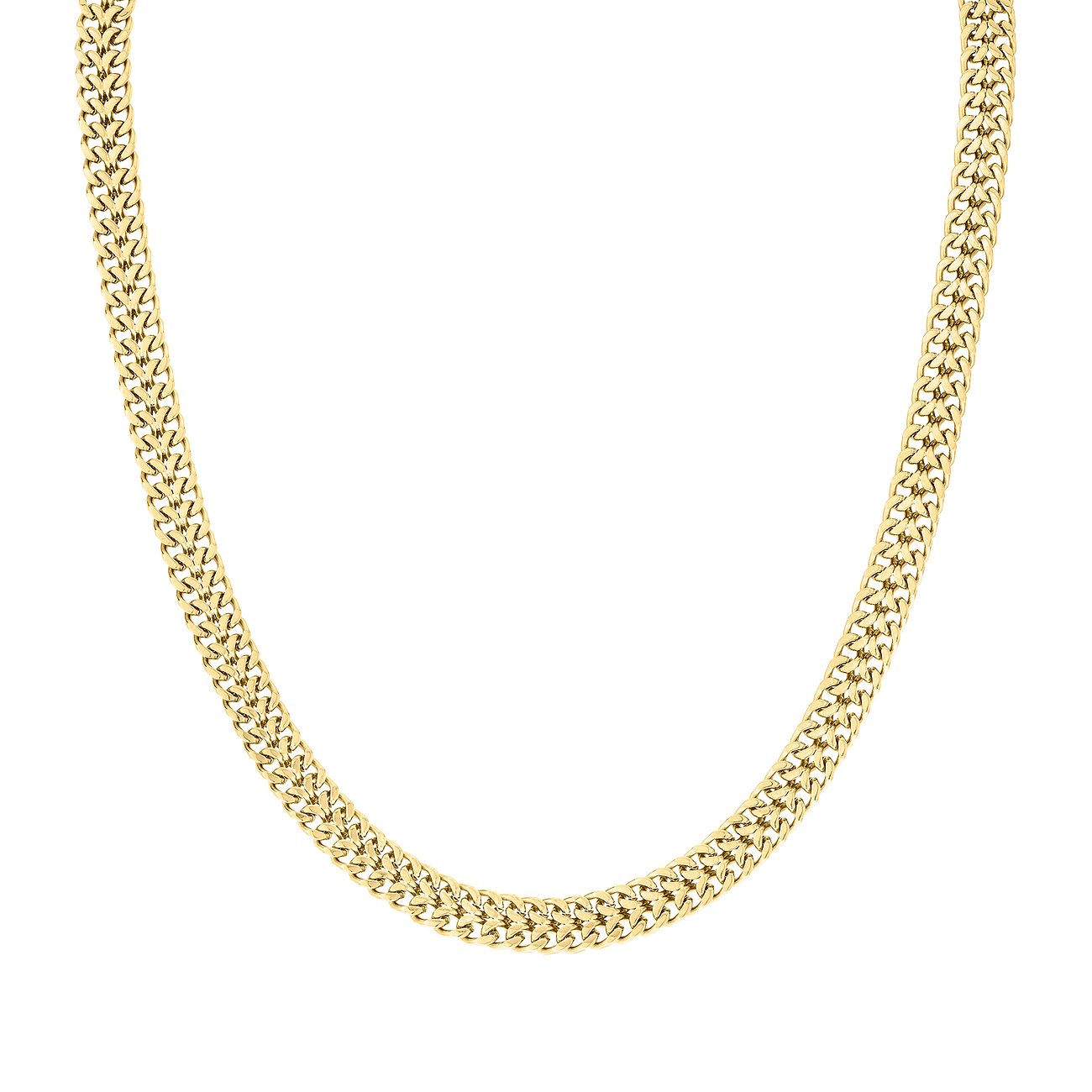 Liebeskind Halsschmuck aus Edelstahl, doppelte Panzerkette.