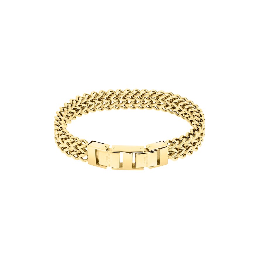 Liebeskind Berlin Bracciale In Acciaio IP Oro – Modello LJ-0958-B-21 – Morbido E Fluido, Chiusura A Moschettone, 21 Cm