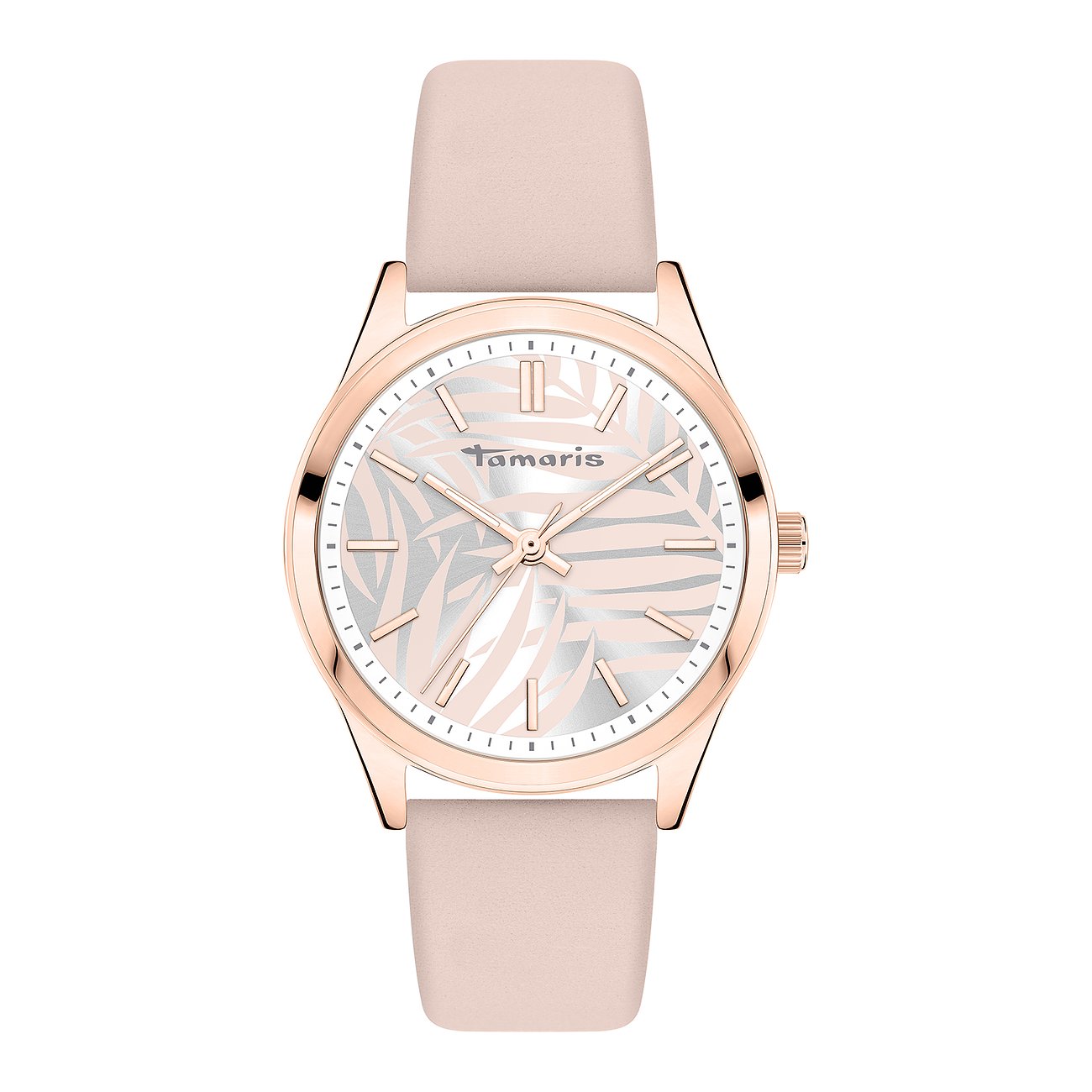 Tamaris Damenuhr Mit Lederarmband, 34 Mm Gehäuse Roségold – Wasserdicht 3 ATM, Mineralglas, Easy-Change-System