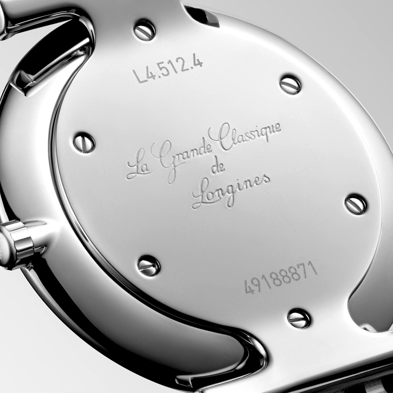 Longines Damenuhr mit Edelstahlgehäuse, analog, mit Diamanten.