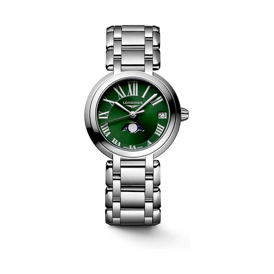 Longines Damenuhr Longines PrimaLuna L81154616, Damen, Edelstahl, Armband: Edelstahl, Quarz