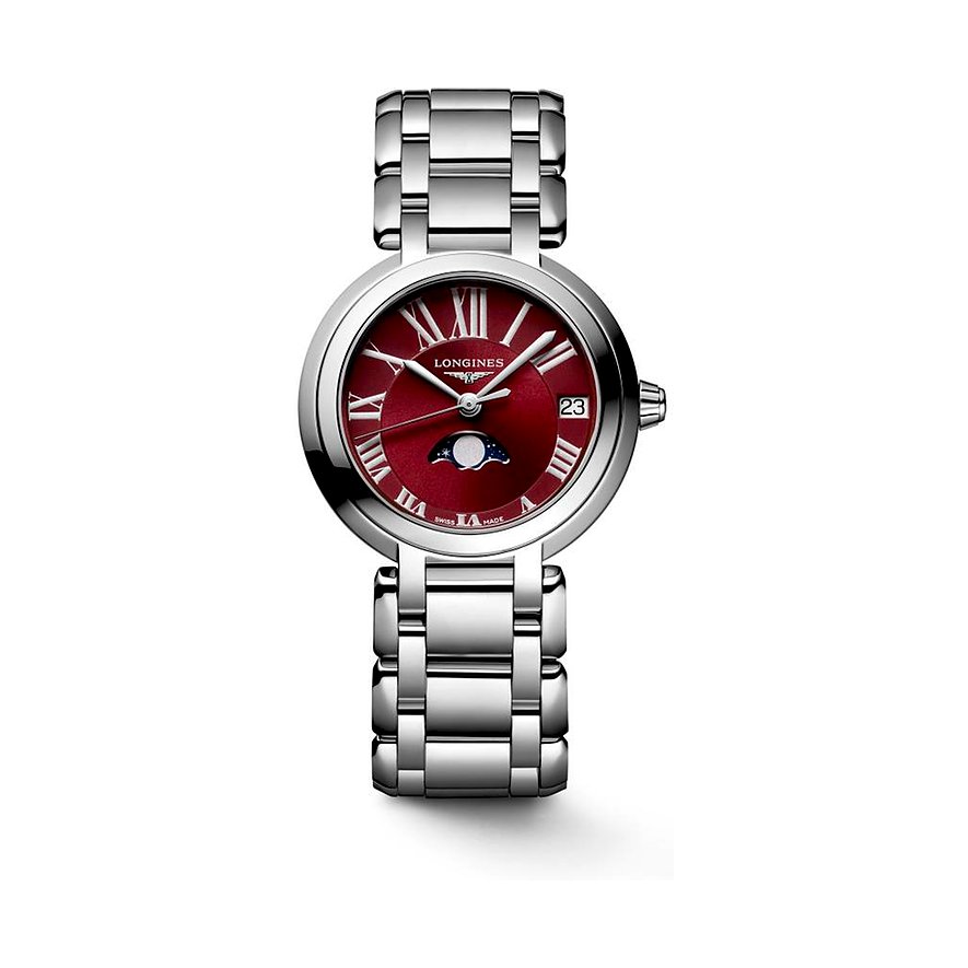 Longines Damenuhr Longines PrimaLuna L81154926, Damen, Edelstahl, Armband: Edelstahl, Quarz