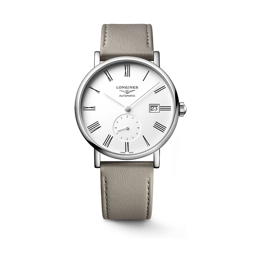 Longines Herrenuhr Longines Elegant Collection L48124112, Herren, Edelstahl, Armband: Textil, Automatik