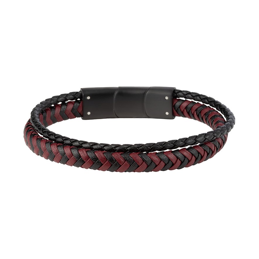 Jacques Lemans Armband S-B101A Leer, Edelstaal