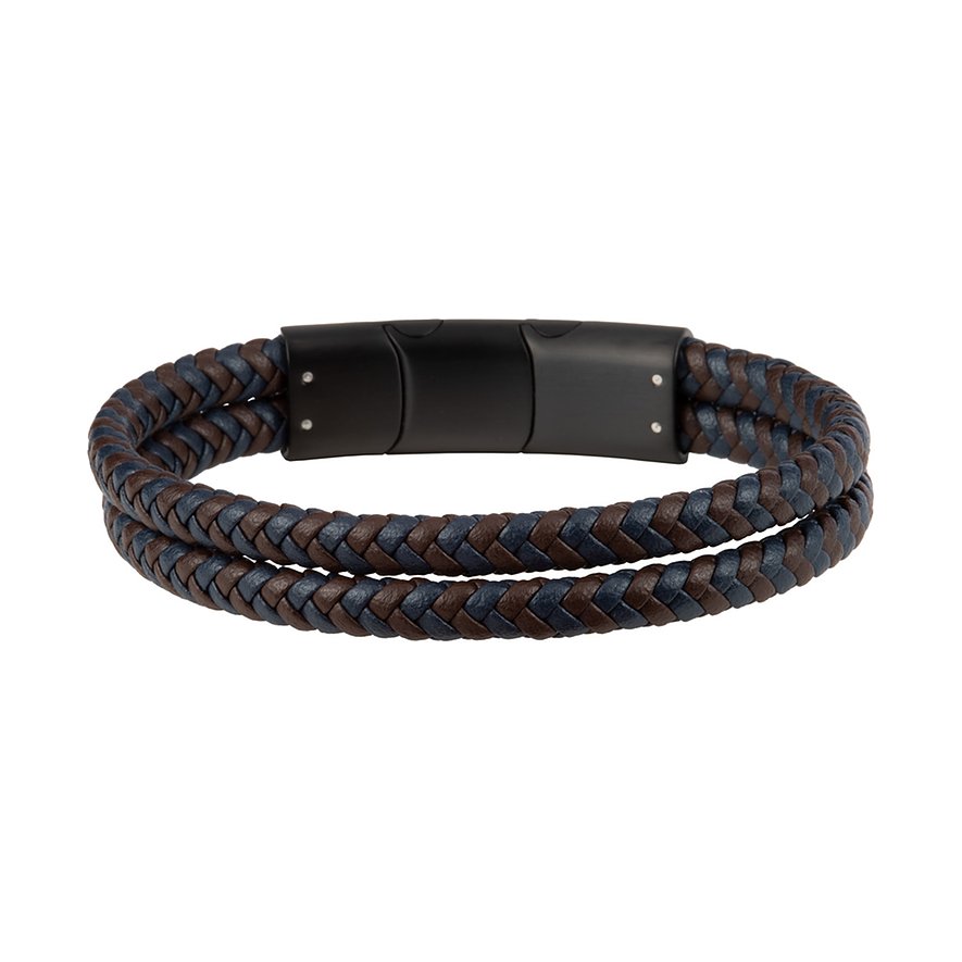 Jacques Lemans Armband S-B104A Leer, Edelstaal