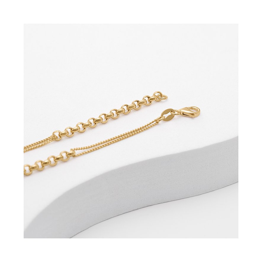 CHRIST Halsschmuck aus 585 Gelbgold, als Anker- und Erbskette mit Karabinerverschluss.