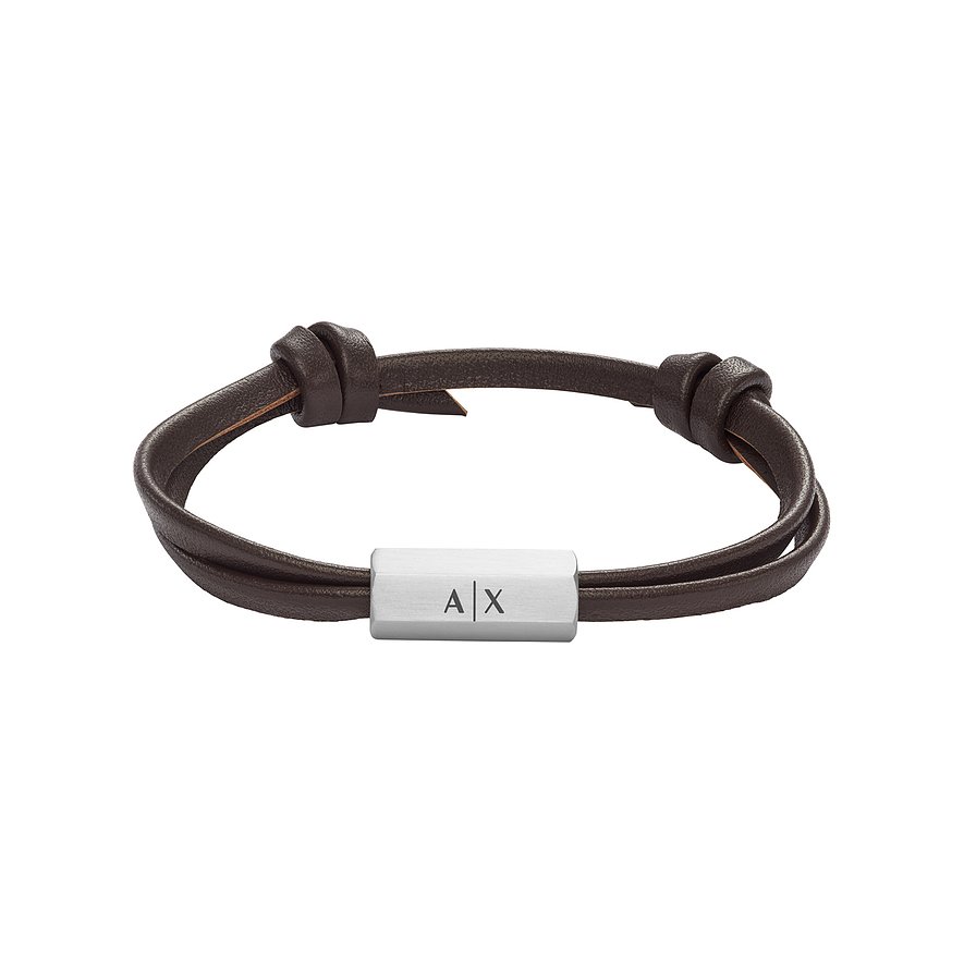 Armani Exchange Bracelet AXG0096040 Cuir, Acier inoxydable