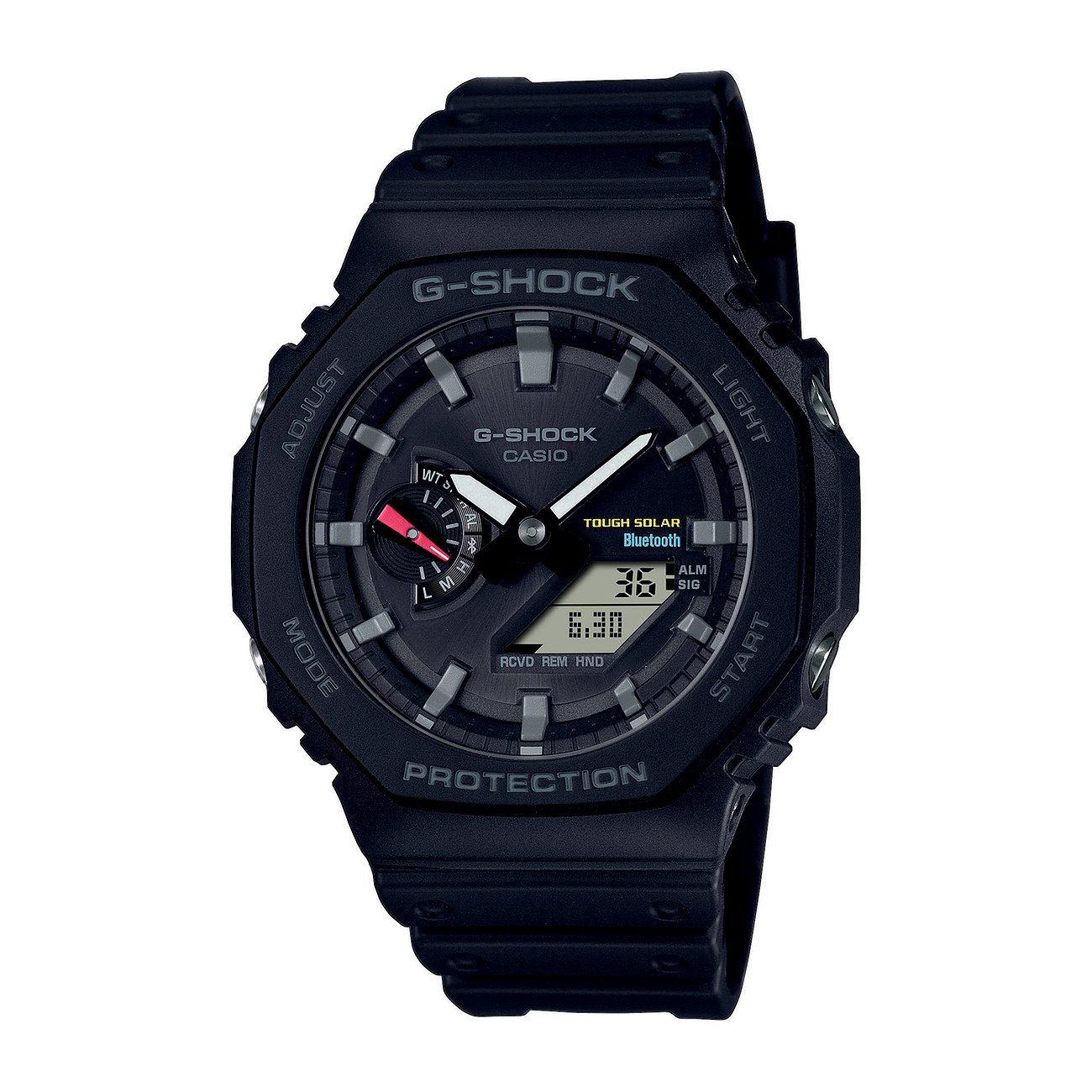 Casio Herrenuhr mit Resin-Gehäuse, analog-digital, mit Bluetooth.