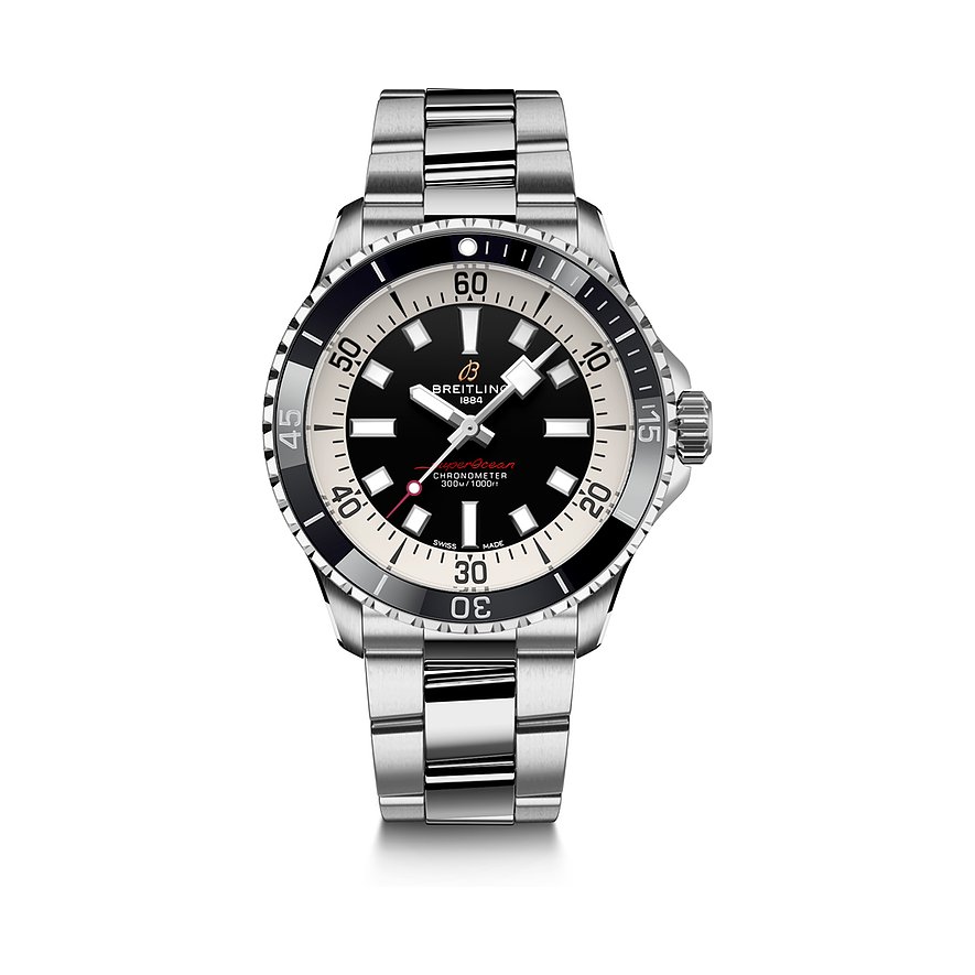 Breitling Herrenuhr Superocean Automatic 42 A17375211B1A1, Herren, Edelstahl, Armband: Edelstahl, Automatik, analog