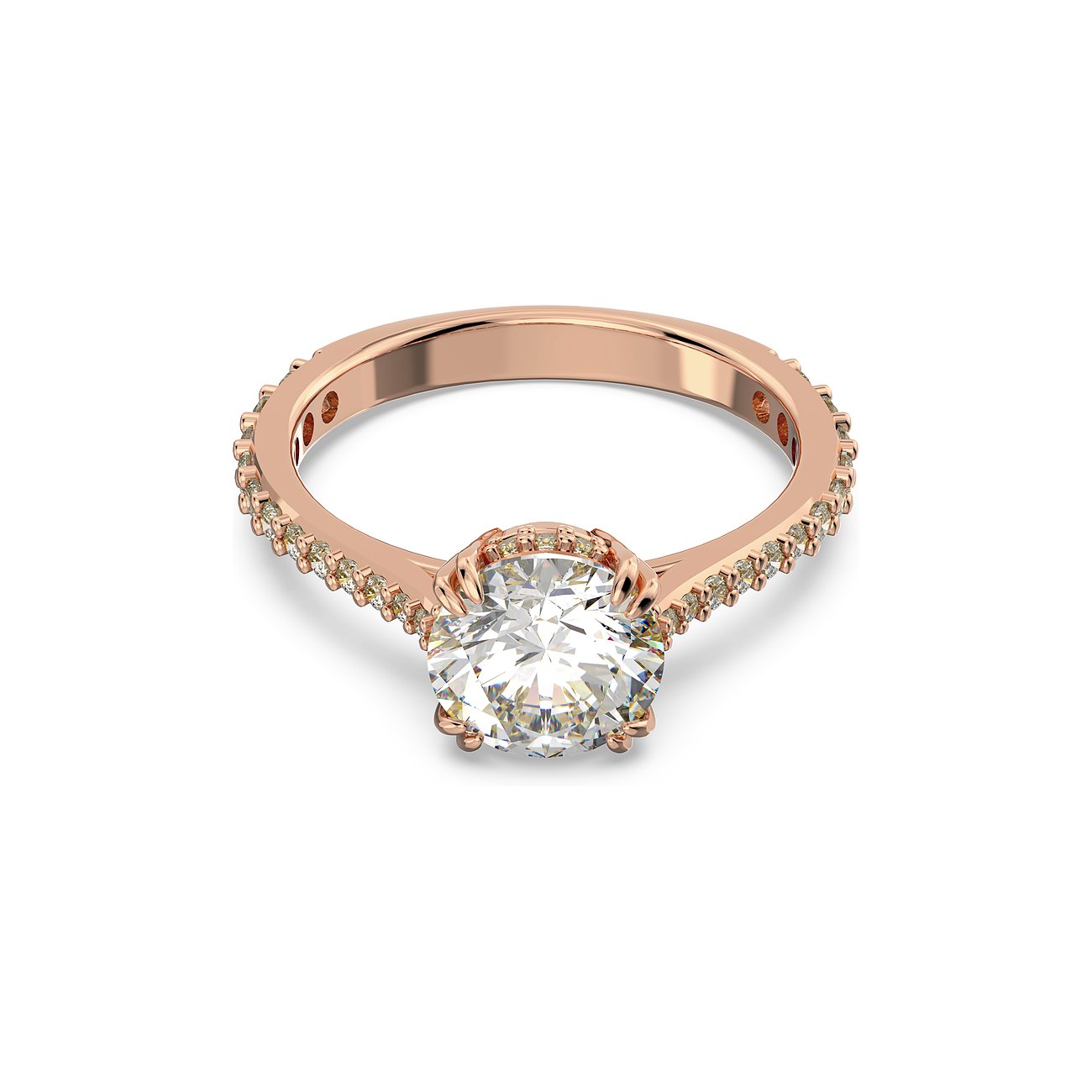 Swarovski Ring aus Metall mit Kristallen, Roségoldfarben.