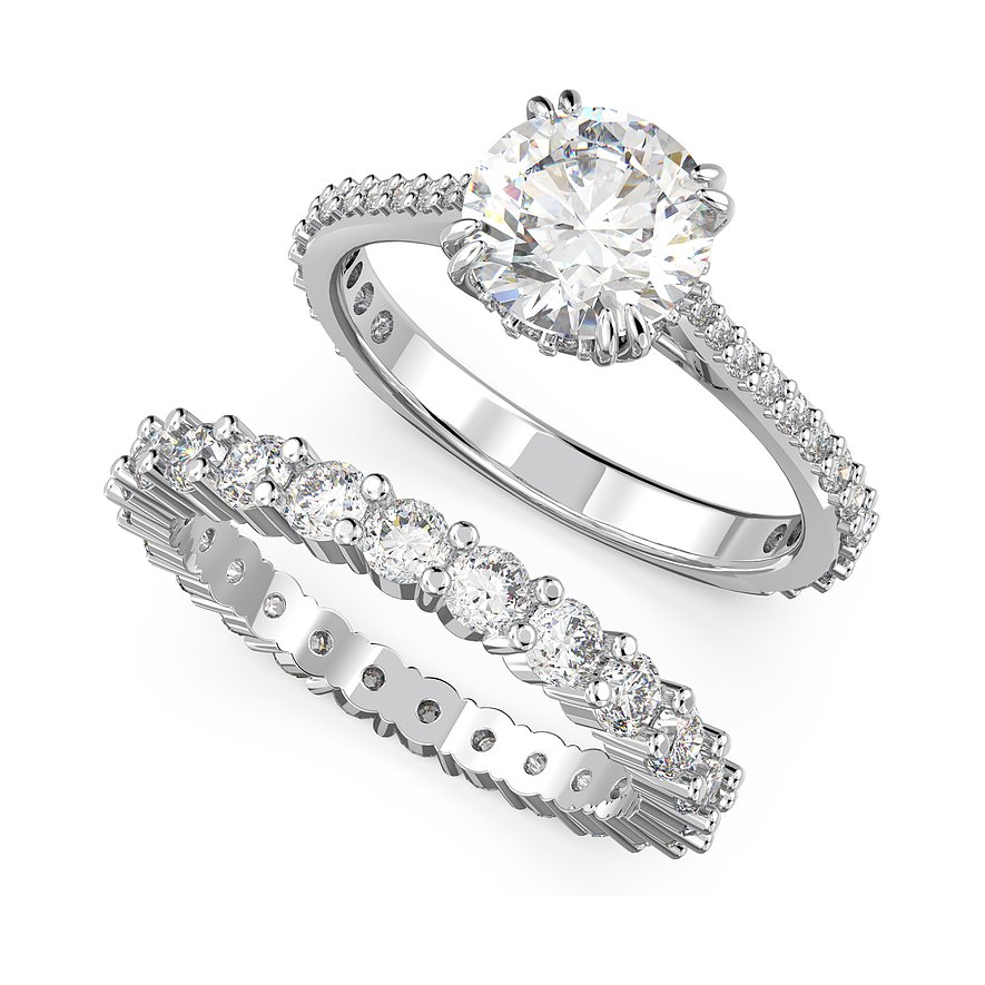 Swarovski Schmuck-Set, Swarovski-Kristall, Damen, Metall, silber, Größe: 60