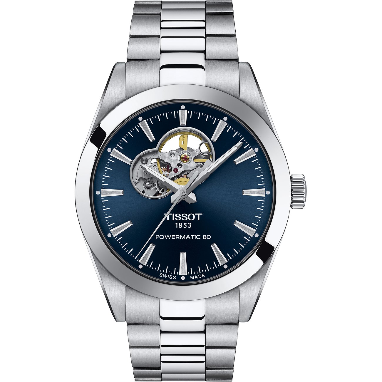 Tissot Herrenuhr Gentleman Powermatic 80 Open Heart T1274071104101