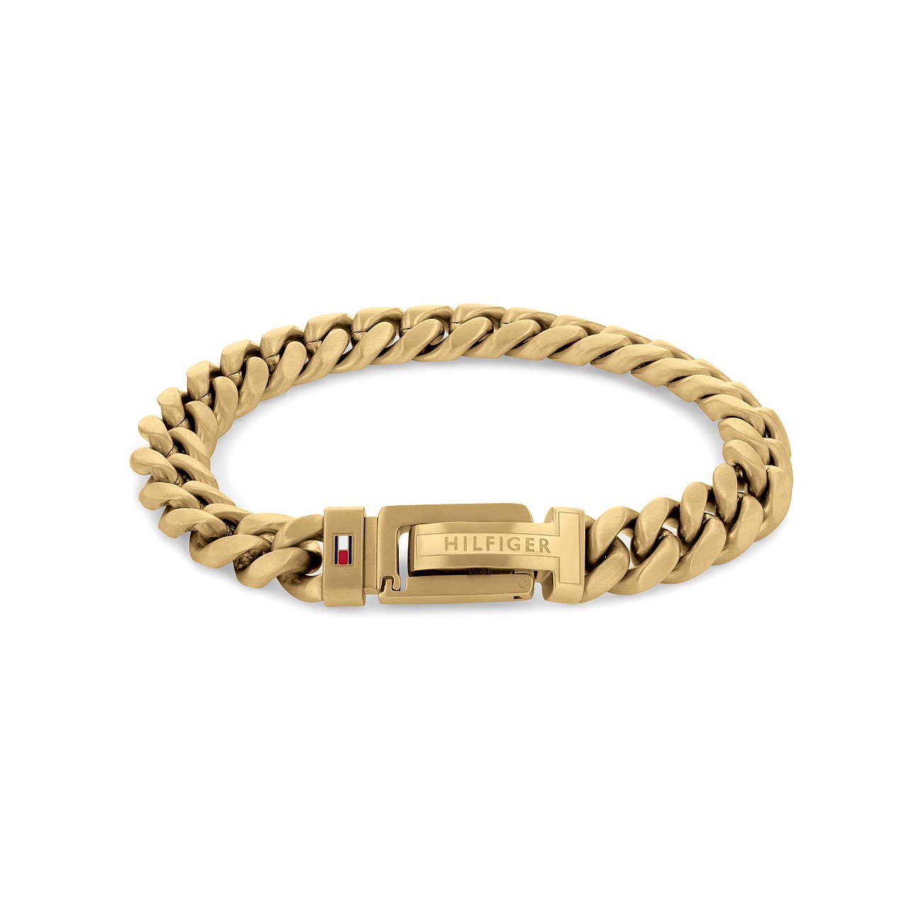 Tommy Hilfiger Armband aus Edelstahl, Gliederarmband mit Logo-Verschluss.