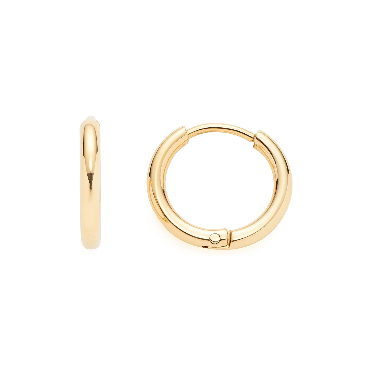 Leonardo Ohrschmuck aus Edelstahl, goldfarben, als Creolen.