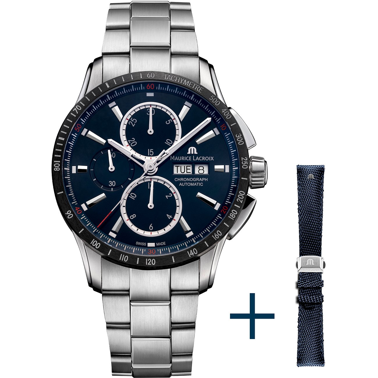 Maurice Lacroix Uhren-Set inkl. Wechselarmband Pontos S Chronograph Automatic PT6038-SSL2H-430-C