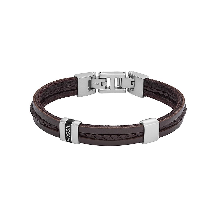 Fossil Armband JF04133040 Leer, Edelstaal