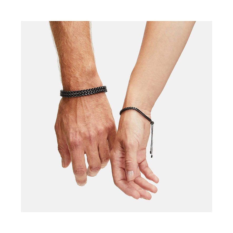 LIEBESKIND Berlin Bracciale In Acciaio Inox Oro Rosa LJ-0552-B-20 | Con Zircone, Regolabile 17+3 Cm, Chiusura A Moschettone