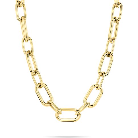 Liebeskind Halsschmuck aus Edelstahl, mit ovalen Gliedern.