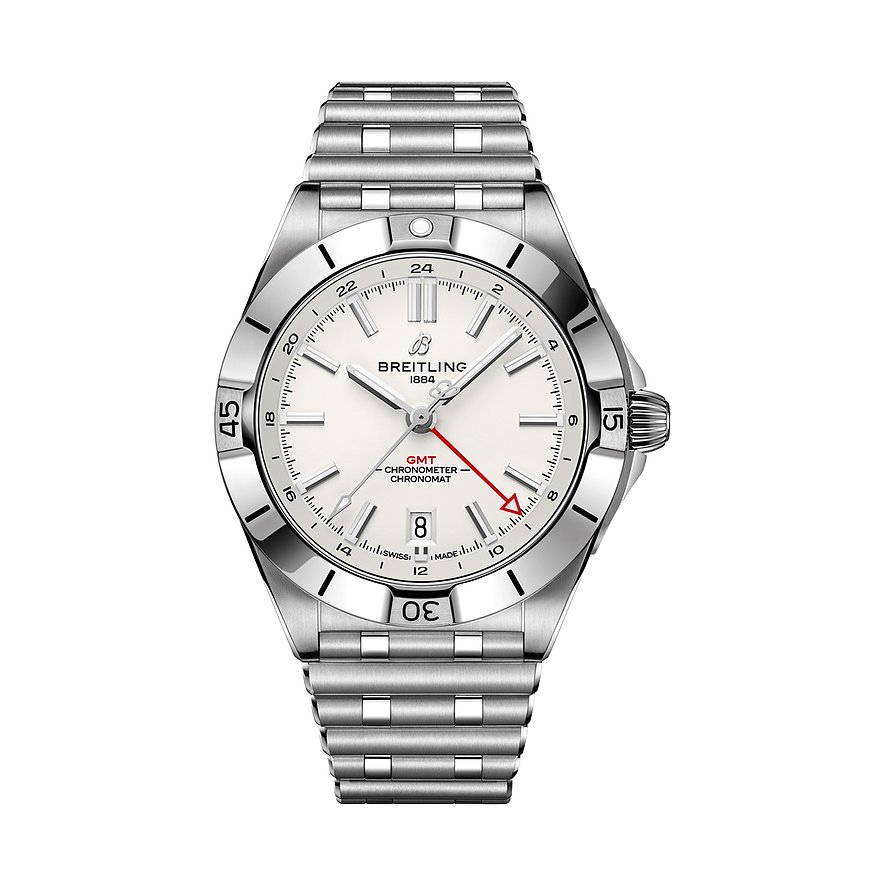 Breitling Herrenuhr Chronomat Automatic GMT 40 A32398101A1A1, Herren, Edelstahl, Armband: Edelstahl, Automatik, analog