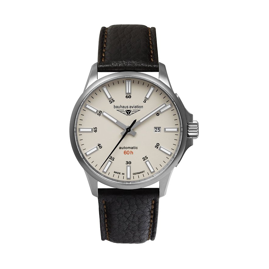 Iron Annie Herrenuhr Bauhaus aviation 2864-5, Herren, Titan, Armband: Leder, Automatik, analog