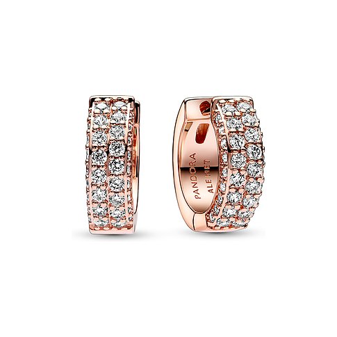 Pandora Creolen aus rosévergoldetem Metall mit Zirkonia.