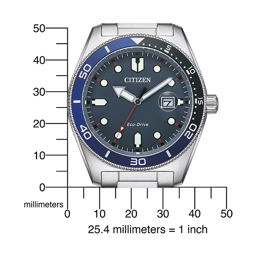 Citizen Orologio Analogico Unisex AW1761-89L – Quarzo, Cinturino In Pelle, Quadrante Blu Classico