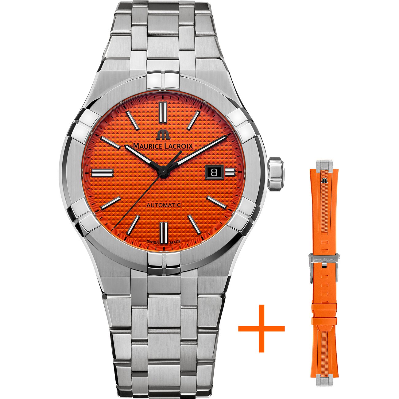 Maurice Lacroix Uhren-Set inkl. Wechselarmband Aikon Automatic Date AI6008-SS00F-530-E