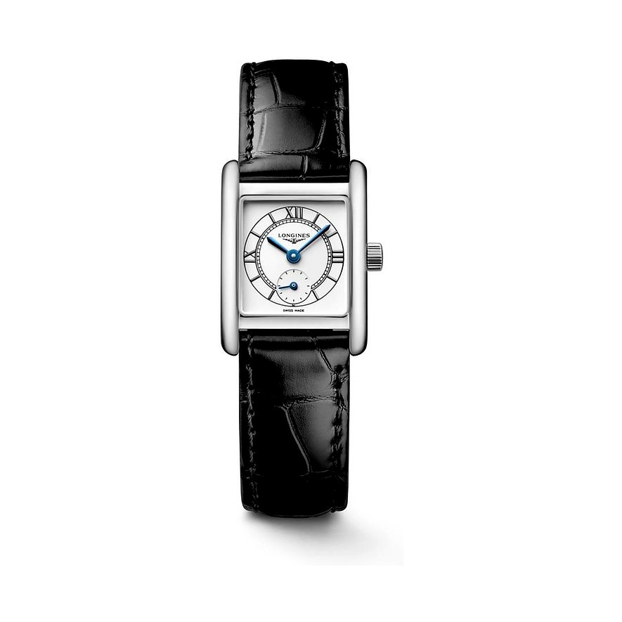 Longines Damenuhr Longines Mini Dolcevita L52004752, Damen, Edelstahl, Armband: Alligator, Quarz, analog