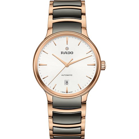 Rado Unisexuhr mit Edelstahlgehäuse, bicolor, analog, mit Datum.