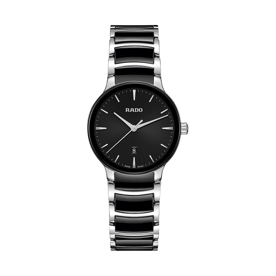 Rado Damenuhr Centrix R30026152, Damen, Edelstahl, Armband: Edelstahl, Keramik, Quarz, analog