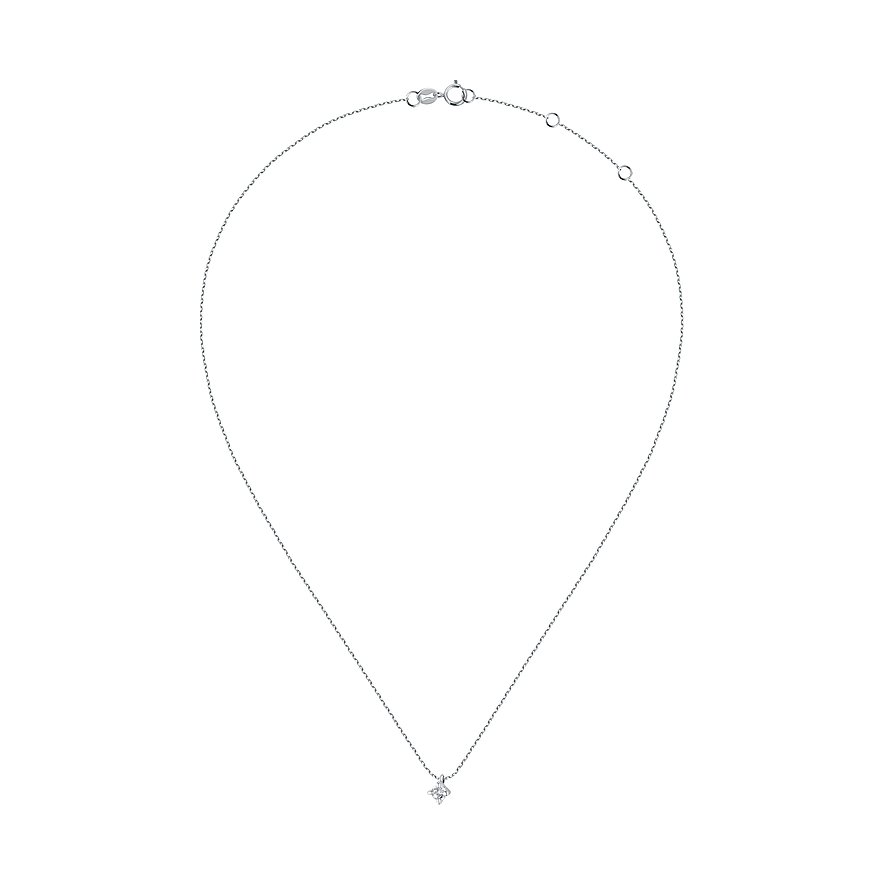 Live Diamond Halskette aus 375 Weißgold mit Diamant.