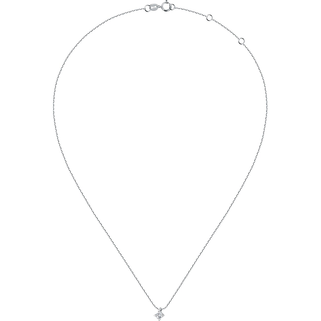 Live Diamond Halskette aus 375 Weißgold mit Diamant.