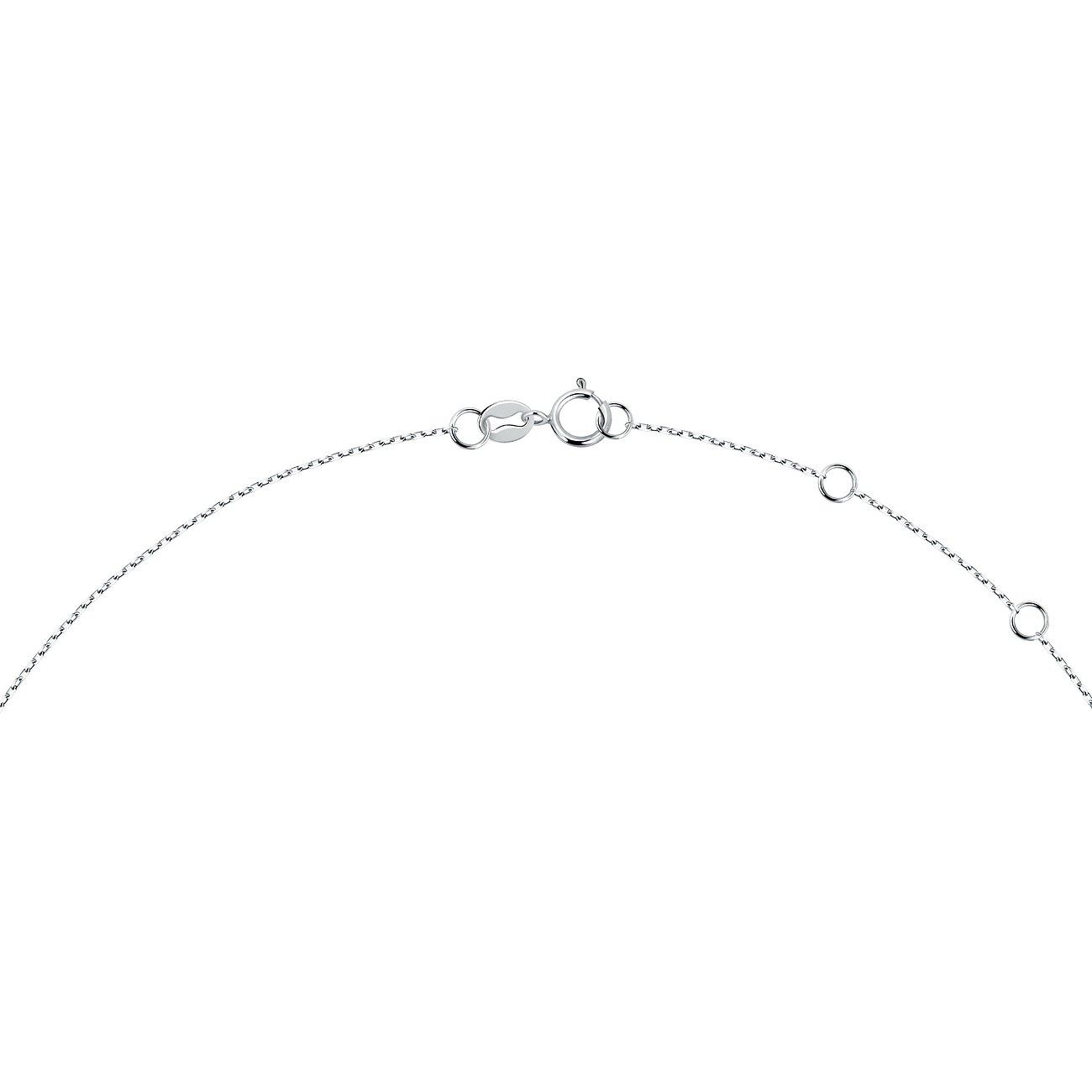 Live Diamond Halsschmuck aus 375 Weißgold mit Diamanten, feine Kette mit Karabinerverschluss.