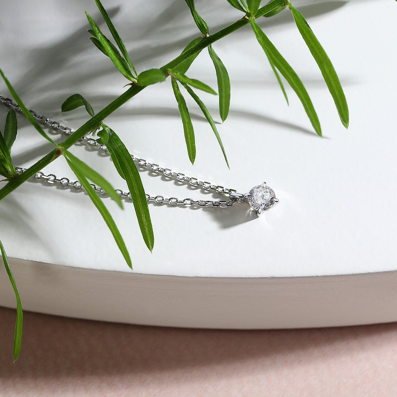 Live Diamond Damen-Halskette aus 375 Weißgold mit Diamant.