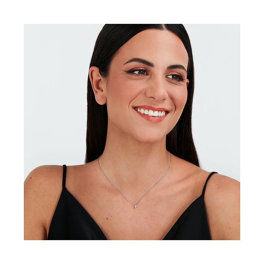 Live Diamond Damen-Kette aus 375 Weißgold mit Diamant.