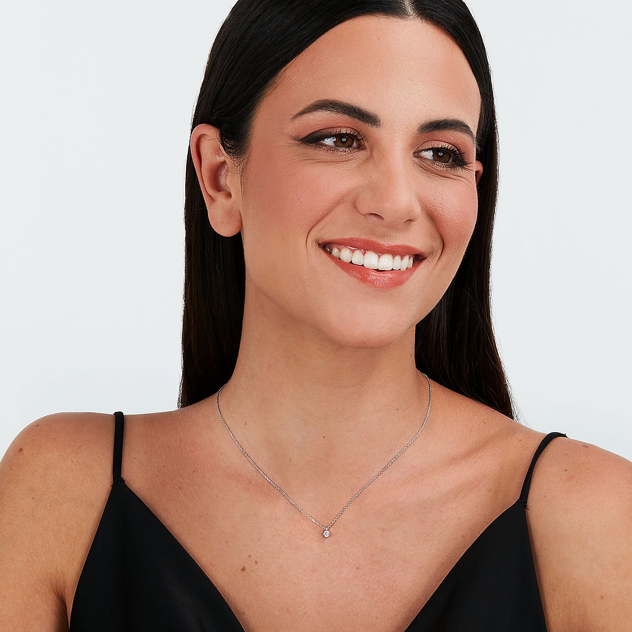 Live Diamond Damen-Kette aus 375 Weißgold mit Diamant.