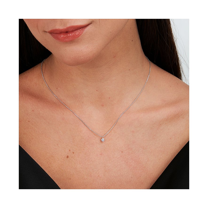 Live Diamond Halsschmuck aus 375 Weißgold mit einem Diamanten.
