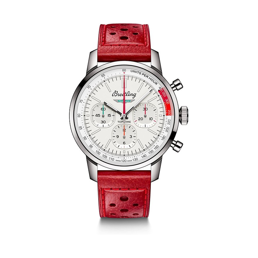 Breitling Chronograph Top Time Cars AB01766A1A1X1, Unisex, Edelstahl, Armband: Leder, Automatik, analog