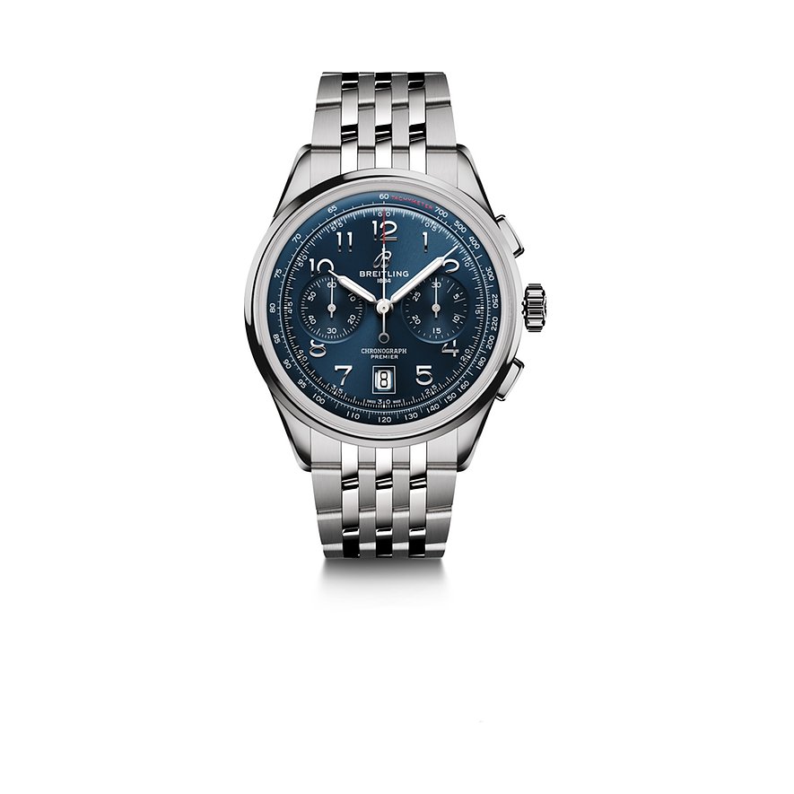 Breitling Chronograph Premier B01 Chrono AB0145171C1A1, Herren, Edelstahl, Armband: Edelstahl, Automatik, analog