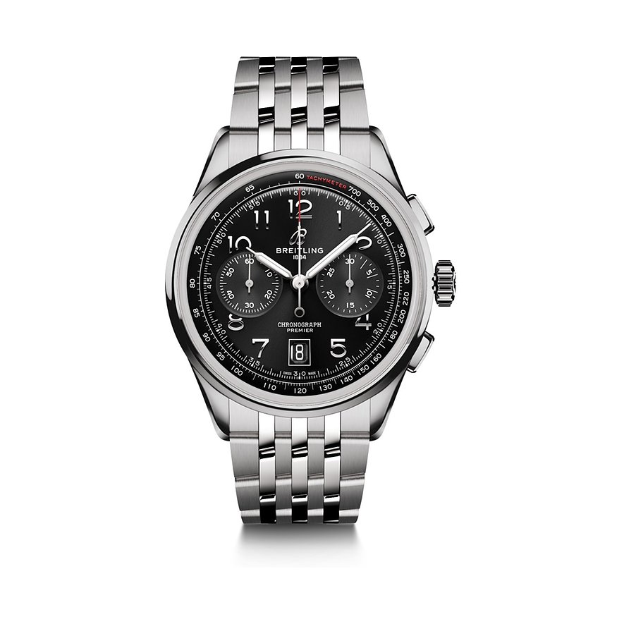 Breitling Chronograph Premier B01 Chrono AB0145221B1A1, Herren, Edelstahl, Armband: Edelstahl, Automatik, analog